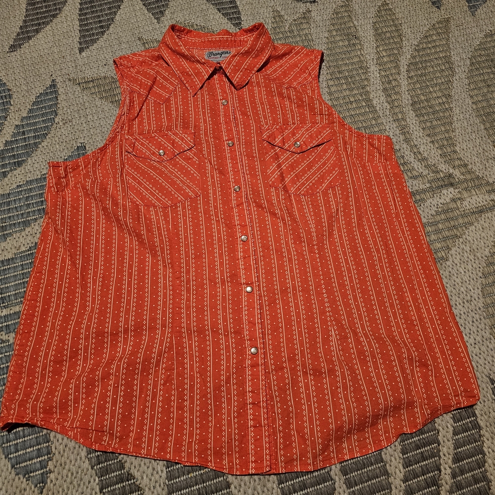 Wrangler Red Sleeveless Tank Top